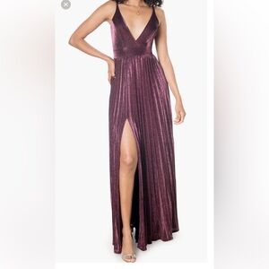 Dress the Population Strapless Fuchsia Dress Metallic